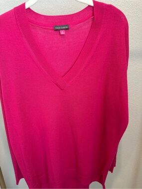Vince Camuto Women's V-Neck Sweater in Bright Fuchsia